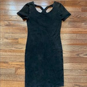 Black acid wash body-con dress